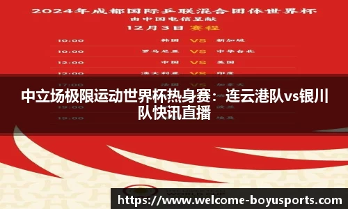 中立场极限运动世界杯热身赛：连云港队vs银川队快讯直播